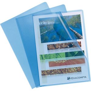 Exacompta Sichthülle, DIN A4, genarbt, 100 Stück, blau Exacompta Sichthülle, DIN A4, genarbt, 100 Stück, blau