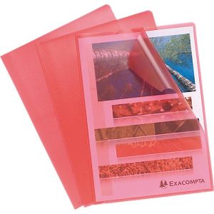 Exacompta Sichthülle, DIN A4, genarbt, 100 Stück, rot Exacompta Sichthülle, DIN A4, genarbt, 100 Stück, rot