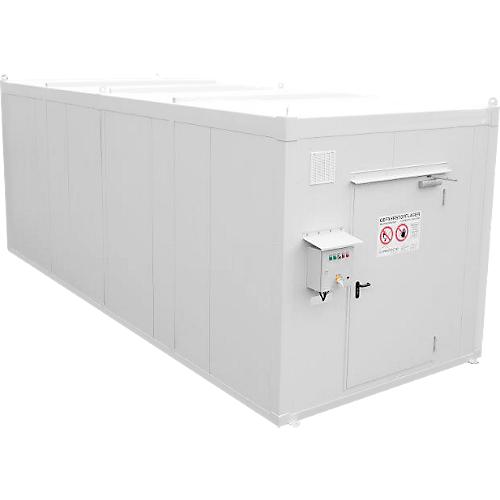 F-SAFE Gefahrstoffcontainer F90 BLS 2436 DIBt, isoliert, RAL 9002 grauweiß, B 3745 x T 2443 x H 2549 mm, 900 l Auffangvolumen