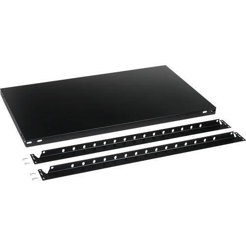 Fachboden für Grundregal/Anbauregal ORDO Business, höhenverstellbar, Stärke 40 mm, Tragkraft bis 140 kg, B 1000 x T 500 x H 40 mm, Stahl, schwarz