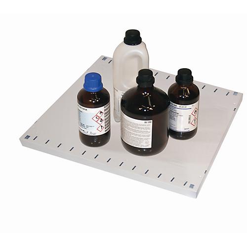 Fachboden Standard für asecos Chemikalienschränke der CS und CX Serie, Stahlblech, B 474 x T 491 x H 30 mm, bis 50 kg