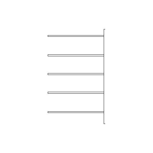 Fachbodenregal SSI Schäfer R3000, Anbauregal, 5 verzinkte Böden, Tiefe 300 mm, Fachlast 150 kg, B 1345/1315 x H 1960 mm