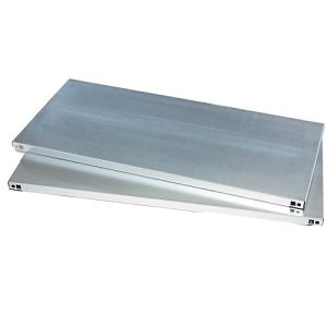 Fachböden, für Materialschränke ohne Mitteltrennwand & mit B 950 mm, bis 50 kg, B 950 x T 500 mm, verzinkter Stahl, silber Fachböden, für Materialschränke ohne Mitteltrennwand & mit B 950 mm, bis 50 kg, B 950 x T 500 mm, verzinkter Stahl, silber