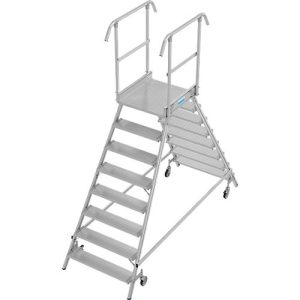 Fahrbare Podestleiter Krause Stabilo Professional, beidseitig begehbar, 2×8 Stufen, 600 x 700 mm Plattform, 3950 mm Arbeitshöhe Fahrbare Podestleiter Krause Stabilo Professional, beidseitig begehbar, 2×8 Stufen, 600 x 700 mm Plattform, 3950 mm Arbeitshöhe