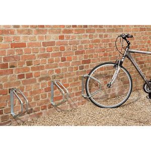 Fahrrad Wandparker, um 180° schwenkbar, für Reifen bis B 50 mm, B 85 x T 285 x H 328 mm, Stahl verzinkt, 1 Einstellplatz
