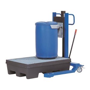 Fasslifter asecos, mit Fusspumpe, B 1200 x H 1605 x T 1140 mm, Hubbereich 0 – 520 mm, Stahl lackiert Fasslifter asecos, mit Fusspumpe, B 1200 x H 1605 x T 1140 mm, Hubbereich 0 – 520 mm, Stahl lackiert