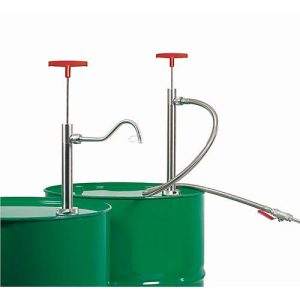 Fasspumpe, 0,22 l/Hub, Edelstahl, Eintauchtiefe 360 mm, abschraubbarer Auslaufbogen, für entzündbare Flüssigkeiten Fasspumpe, 0,22 l/Hub, Edelstahl, Eintauchtiefe 360 mm, abschraubbarer Auslaufbogen, für entzündbare Flüssigkeiten