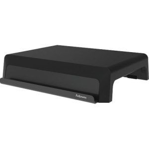 Fellowes Breyta™ Monitorständer, 3-stufig höhenverstellbar, B 354 x T 304 x H 82-151 mm, 100% Recycling-Kunststoff, schwarz
