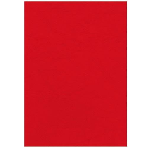 Fellowes Deckblatt, Format A4, für Bindemaschinen, aus Papier in Lederoptik, rot, 100 Stück