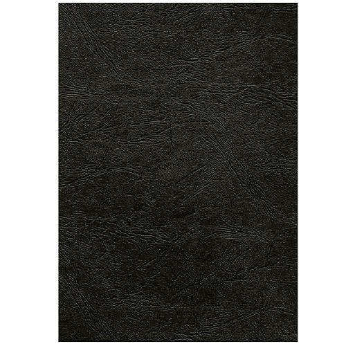 Fellowes Deckblatt, Format A4, für Bindemaschinen, aus Papier in Lederoptik, schwarz, 100 Stück