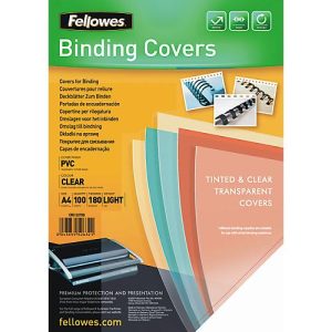 Fellowes Deckblatt PVC, transparent, DIN A4, für Draht- und Plastikbindemaschinen, 180 µm, 100 Fellowes Deckblatt PVC, transparent, DIN A4, für Draht- und Plastikbindemaschinen, 180 µm, 100