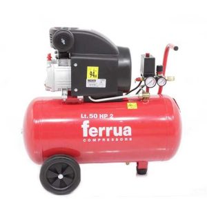 Ferrua RC 2 50 CM2 – Elektrischer Kompressor mit Wagen – Motor 2 PS – 50 Lt Druckluft