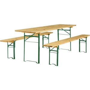 Festzeltgarnitur, 1 Tisch und 2 Bänke, extra groß, 3er-Set Festzeltgarnitur, 1 Tisch und 2 Bänke, extra groß, 3er-Set
