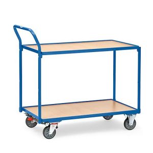 fetra leichter Tischwagen, Stahl, blau, 2 Etagen, L 1000 x B 700 mm, bis 300 kg fetra leichter Tischwagen, Stahl, blau, 2 Etagen, L 1000 x B 700 mm, bis 300 kg