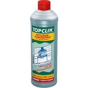 Fettlöser Konzentrat Ecolab Topclin, gegen Fett & Schmutz auf allen Oberflächen, Flasche mit 1 l Fettlöser Konzentrat Ecolab Topclin, gegen Fett & Schmutz auf allen Oberflächen, Flasche mit 1 l