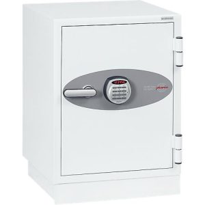 Feuerschutzschrank FS 0441, Elektronikschloss, B 500 x T 500 x H 640 mm, Stahl, signalweiß RAL 9003 Feuerschutzschrank FS 0441, Elektronikschloss, B 500 x T 500 x H 640 mm, Stahl, signalweiß RAL 9003