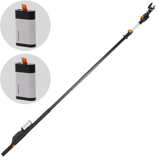 Fiskars eTree Pruner Bypass - Akku-Schneidgiraffe - 240/400 cm - 24V - 2x 12V 4Ah