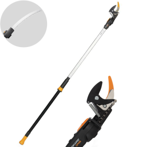 Fiskars UPX86 – Profi-Teleskop-Schneidgiraffe für den Baumschnitt – Schaft 240/400 cm + Handsäge –  Ø 32mm