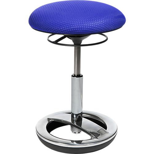 Fitness-Hocker SITNESS BOB, ergonomisches Sitzen, Sitzhöhe 440 bis 570 mm, blau, Gestell verchromt