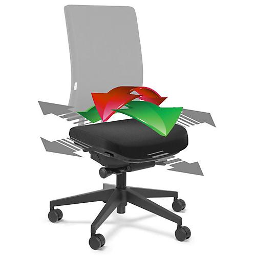 Flexsitzfläche, für Bürostuhl SSI Project, für aktiv bewegtes Sitzen