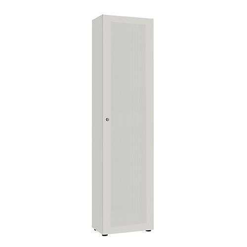 Flügeltürenschrank 1-türig, weißaluminium
