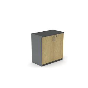 Flügeltürenschrank BEXXSTAR, 2 Ordnerhöhen, Holztüren, H 825 mm,, dunkelgrau/Eiche Flügeltürenschrank BEXXSTAR, 2 Ordnerhöhen, Holztüren, H 825 mm,, dunkelgrau/Eiche