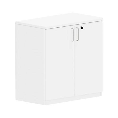 Flügeltürenschrank BEXXSTAR, 2 Ordnerhöhen, Holztüren, H 825 mm, weiß