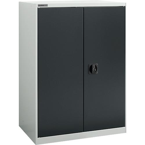 Flügeltürenschrank Schäfer Shop Select MS-i 12408, Stahlblech, B 800 x T 400 x H 1215 mm, 3 OH, Lichtgrau/Anthrazitgrau, bis 150 kg