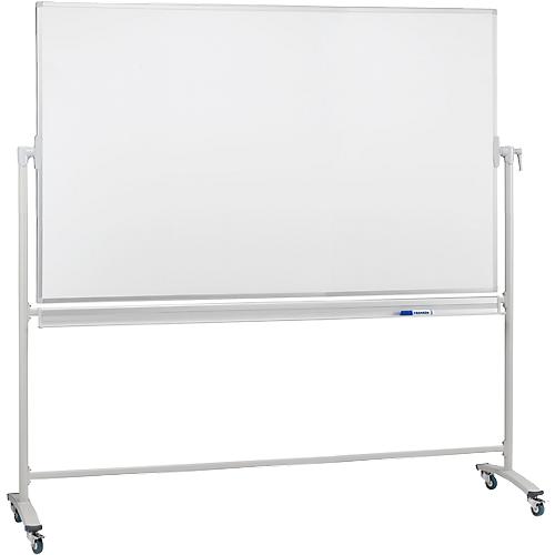 Franken Mobile Drehtafel, 360° schwenkbar, beidseitig beschreibbar, mit Stativ und Rollen, B 1800 x H 1200 mm, lackiert weiß