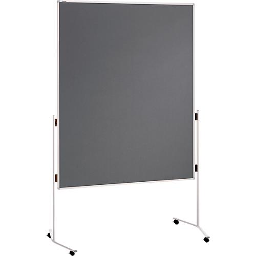 Franken Moderationstafel ECO, 1200 x 1500 mm, beidseitig, mit Rollen, grau/Filz, ECO-UMTF12R