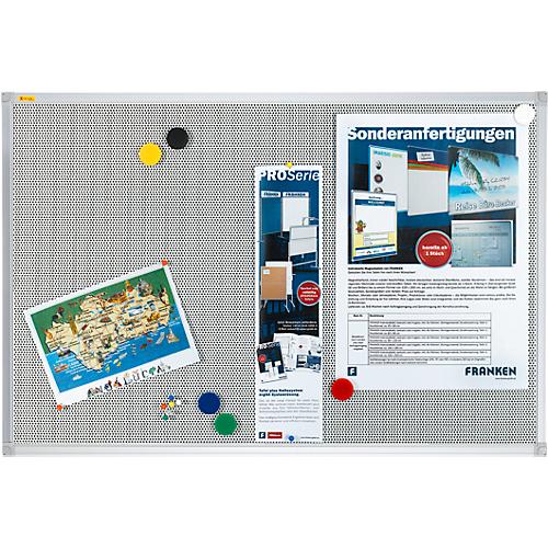 Franken Pinnwandtafel Pin'n'Mag X-tra!Line, Textil + Metallgitter, Aluminiumrahmen, 900 x 600 mm, PM3602