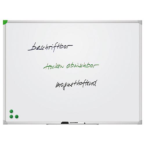 Franken Whiteboard U-Act!Line®, Hoch- & Querformat, emailliert, magnethaftend, recycelbar, mit Ablageschale, B 1800 x H 1200 mm