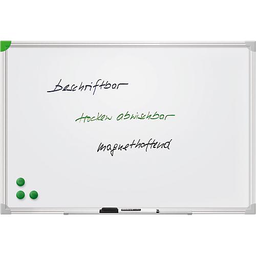 Franken Whiteboard U-Act!Line®, Hoch- & Querformat, emailliert, magnethaftend, recycelbar, mit Ablageschale, B 900 x H 600 mm