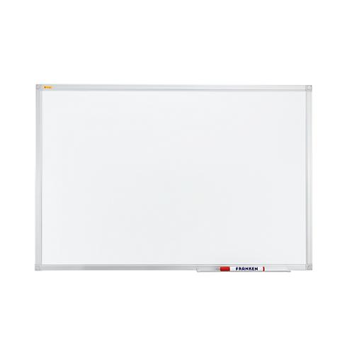 Franken Whiteboard X-tra! Line, Wandmontage im Hoch- & Querformat, weiß emailliert, antimikrobiell, Aluminiumrahmen, magnethaftend, Ablageschale, B 900 x H 600 mm, SC3802
