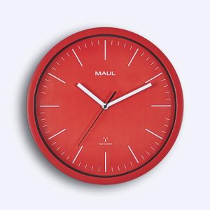 Funk Wanduhr Maul MAULjump, rund, für Innenräume, Minuten & Stundeneinheiten, ∅ 305 mm, Kunststoff & Mineralglas, rot-weiß, inkl. Batterie Funk Wanduhr Maul MAULjump, rund, für Innenräume, Minuten & Stundeneinheiten, ∅ 305 mm, Kunststoff & Mineralglas, rot-weiß, inkl. Batterie