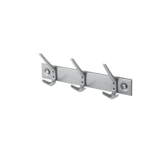 Garderobenleiste, 430 mm breit, 3 Hut-/6 Mantelhaken Garderobenleiste, 430 mm breit, 3 Hut-/6 Mantelhaken