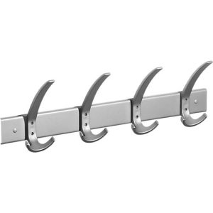 Garderobenleiste 520 mm breit, 4 x 3fach-Haken Garderobenleiste 520 mm breit, 4 x 3fach-Haken