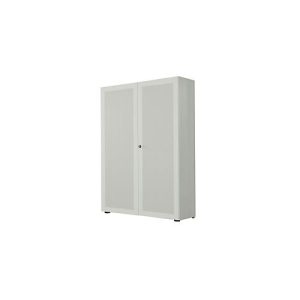 Garderobenschrank, 2-türig, B 100 cm, 6 OH, lichtgrau Garderobenschrank, 2-türig, B 100 cm, 6 OH, lichtgrau
