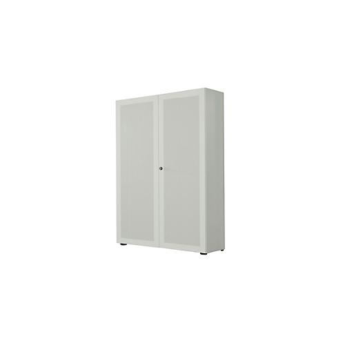 Garderobenschrank, 2-türig, B 100 cm, 6 OH, lichtgrau