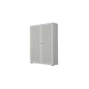 Garderobenschrank, 2-türig, B 100 cm, 6 OH, weißaluminium Garderobenschrank, 2-türig, B 100 cm, 6 OH, weißaluminium