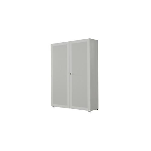 Garderobenschrank, 2-türig, B 100 cm, 6 OH, weißaluminium