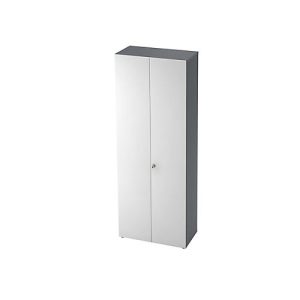 Garderobenschrank Topas Line, 6 Ordnerhöhen, abschließbar, B 800 x T 420 x H 2156 mm, graphit/weiß Garderobenschrank Topas Line, 6 Ordnerhöhen, abschließbar, B 800 x T 420 x H 2156 mm, graphit/weiß