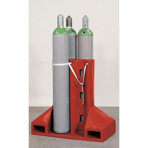 Gasflaschen-Transportgestell, Polyethylen, B 1120 x T 600 x H 1100 mm, bis 320 kg, 4 Flaschen Ø 230 mm, mit Staplertaschen Gasflaschen-Transportgestell, Polyethylen, B 1120 x T 600 x H 1100 mm, bis 320 kg, 4 Flaschen Ø 230 mm, mit Staplertaschen