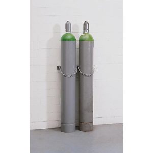 Gasflaschen-Wandhalterung, Stahl, B 280 x T 175 x H 60 mm, 1 Flasche Ø 230 mm, mit Kettensicherung Gasflaschen-Wandhalterung, Stahl, B 280 x T 175 x H 60 mm, 1 Flasche Ø 230 mm, mit Kettensicherung