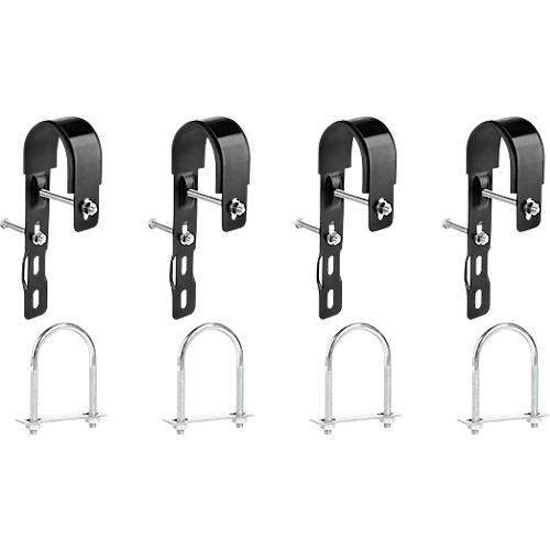 Geländer Set für Balkonkraftwerk HEPA Solar Premium 800, 4 Haken & 4 C-Schellen inkl. Bolzen, Stahl, schwarz