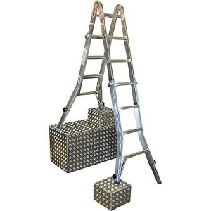Gelenk-Teleskopleiter, mit 4 x 4 Sprossen