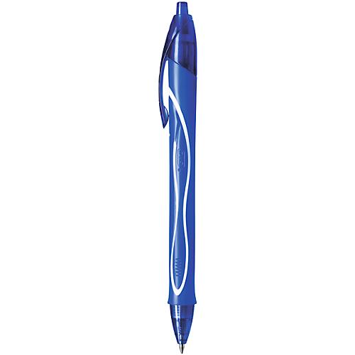 Gelschreiber BIC Gel-ocity Quick Dry, Druckmechanik, gummierter Schaft, Strichstärke 0,3 mm, 12 Stück, Schreibfarbe blau