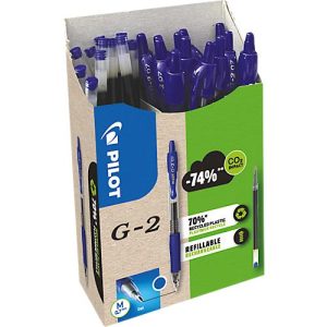 Gelschreiber PILOT G2-7, blau, Strichbreite 0,4 mm, dokumentenecht, nachfüllbar, 70 % Recycling-Kunststoff, 12 Stück + 12 Minen blau Gelschreiber PILOT G2-7, blau, Strichbreite 0,4 mm, dokumentenecht, nachfüllbar, 70 % Recycling-Kunststoff, 12 Stück + 12 Minen blau