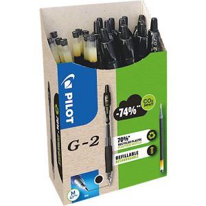 Gelschreiber PILOT G2-7, schwarz, Strichbreite 0,4 mm, dokumentenecht, nachfüllbar, 70 % Recycling-Kunststoff, 12 Stück + 12 Minen schwarz Gelschreiber PILOT G2-7, schwarz, Strichbreite 0,4 mm, dokumentenecht, nachfüllbar, 70 % Recycling-Kunststoff, 12 Stück + 12 Minen schwarz
