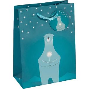 Geschenktasche Weihnachten Sigel ‚Polar Bear‘, 5 Stück, B 170 x H 230 mm, Papier, petrol Geschenktasche Weihnachten Sigel ‚Polar Bear‘, 5 Stück, B 170 x H 230 mm, Papier, petrol